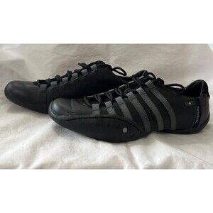 Michelle K Sport Women's Sz 8.5 Black Leather Lace Up Athletic Shoes Style 32099